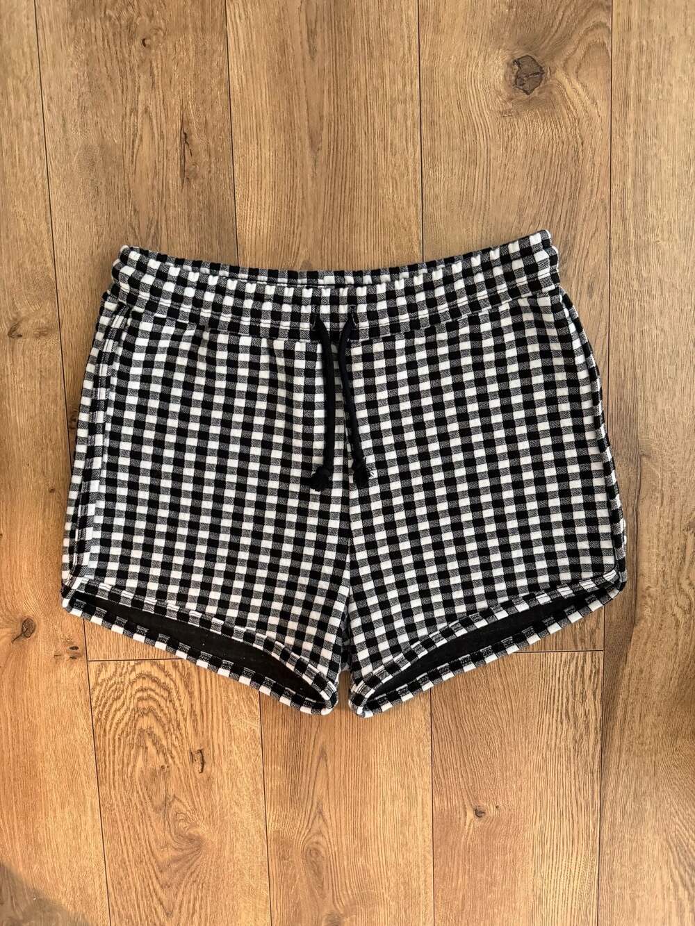 Forever 21 Black And White Gingham Lounge Shorts With Drawstring